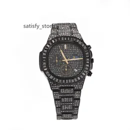 Hip hop oro lusso 5a cubic zirconia lunetta piena cz uomo donna homme Relojes orologio al quarzo ghiacciato con diamanti