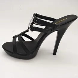 Dance Shoes LAIJIANJINXIA 13CM/5inches PU Upper Fashion Sexy Exotic High Heel Platform Party Women Slippers Pole N019