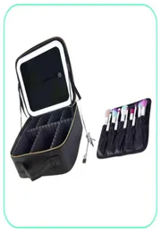 NXY Cosmetic Fags New Travel Makeup Bag Case Eva With مع LED 3 Lights Mirror 2201189945441