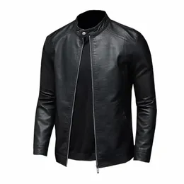 Fi Slim-Fit Motorcycle Leather Jacket Men Men Fertical Pulater Super Screetcycle Motorcycle Suede Jacket B3PH#