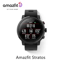 시계 Amazfit Stratos 2 Smart Fitness Sport Watch Android iPhone 5ATM 방수 Bluetooth 음악 GPS 95 새로운 전시회
