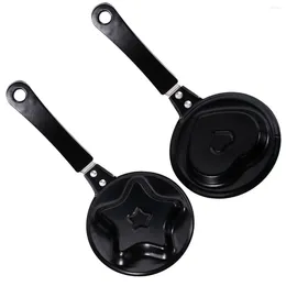 Pannor 2 PCS mini omelette hjärtformad frukost non-stick matlagning bambu pannkaka