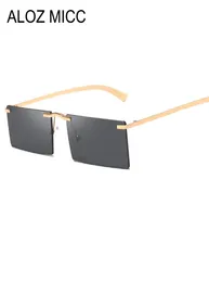 Aloz Micc Fashion Women Rimless Rectangle Sunglasses Men 2019 Brand Design Small Squareサングラス