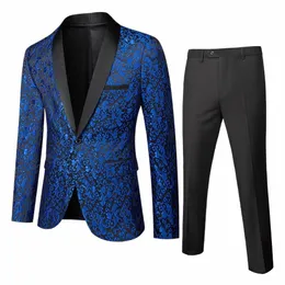 Terno Floral masculino Jantar Prom Casamento Fi Smoking Formal Wear Busin Office Suit All Seass Groomsman Suit k1EL #