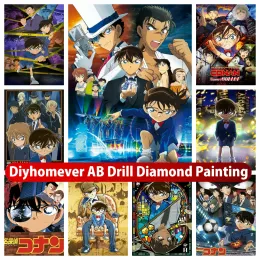 Stitch Detective Conan AB Diamond Painting Japan Anime Full Drill Square Round Cross Stitch Sticksteine Strassbilder Home Decor