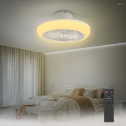 Lâmpada inteligente de ventilador de teto LED 72W Luz de controle remoto silenciosa 110-265V Iluminação interna regulável para decoração de casa e quarto