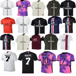 Top-Qualität Paris Retro Classic 18 19 20 Langarm-Kurzarm-Fußballtrikots VERRATTI DI MARIA LAVEZZI DRAXLER MBAPPE T.SILVA DANI ALVES MATUIDI LUCAS Hemd Herren