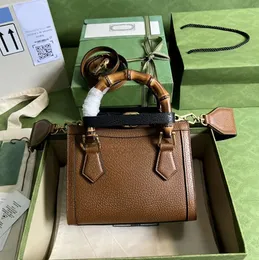 Diana Mini Tote Bag 20cm Designer Bag 10a Mirror Quality äkta läder crossbody väskor lady handväska med box g068 hrtrv