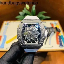 Richasmiers Watch YS Top Clone Factory Watch zegarek z włókna węglowego Automatyczny pasek gumowy Busines