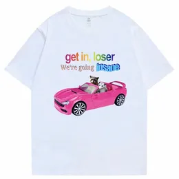 Get in Loser Stiamo diventando folle funi maglietta divertenti animali racco possum meme maniche corte uomini da donna t-shirt fi cott thirt q8ze#