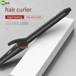 Irons 25mm curling järnhår curler med keramisk beläggning fat professionell ptc dubbelspänning inkluderar värmebeständig handske