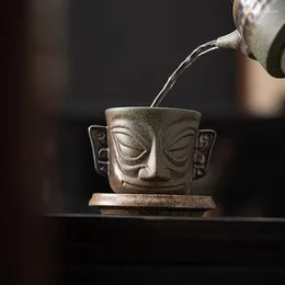 Чайные чашки, бронзовые глазурованные керамические чашки в античном стиле, аксессуары для китайских церемоний дзенZD662