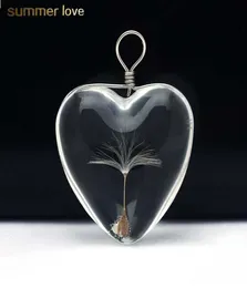 Ciondolo a forma di cuore in vetro con tarassaco per collane Pendenti rotondi in vetro di cristallo Accessori per gioielli fai da te Regalo3837608