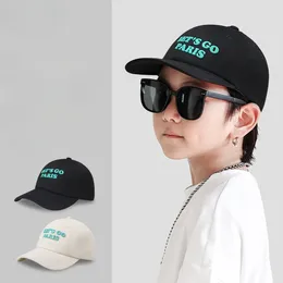 Ball Caps 2024 Children Baseball Summer Boys And Girls Sun Visor Black Soft Top Cap For 6 To 12years Old Kids