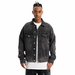 2023FW Vintage Denim Jackets Slim Casual Denim Coats New Male High Quality Cott Tjockare Winter Jean Jackets Varma män Rockar E68E#