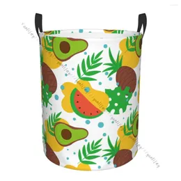 Sacchetti per la biancheria Cestino sporco Organizzatore pieghevole Frutta Ananas Avocado Cesto per vestiti Portaoggetti per la casa
