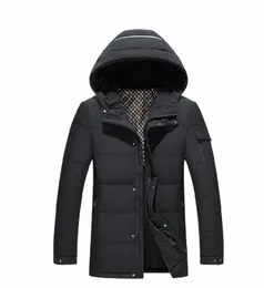 Piumino d'anatra bianco da uomo popolare invernale Cappotto allentato in piuma Fi Caldo con cappuccio antivento Tasca Parka Abbigliamento da esterno q7re #