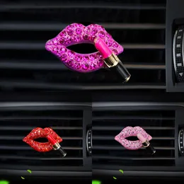 Upgrade Car Air Freshener Clip Air Outlet Aromatherapy Clip Perfume Clip Diamond Red Lips Clips Perfume Auto Interior Accessories