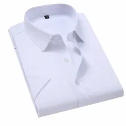 Homens camisas de manga curta verão nova cor sólida magro camisas brancas clássico fi roupas masculinas de alta qualidade plus size 6xl 7xl 8xl m8bp #