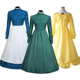 Moving Castle Cosplay Kostüm Sophie Hatter Blue Lg Sleeve Maid Dr Erwachsene Frauen Halen Karneval Party Kostüm 96jR #