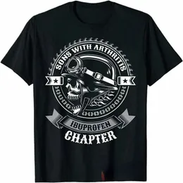 関節炎のSSイブプロフェン章面白いバイカースカルTシャツブラックヴィンテージメンズグラフィックシャツゴシックロパホンブルストリートウェアQ8hn＃