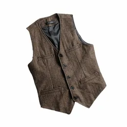 nuovo gilet britannico da uomo yuppie fi busin slim herringbe gilet casual da uomo C0HI #