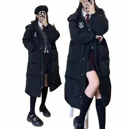 다운 코트 여성 고급 피어 한국 화이트 오리 다운 재킷 2023 새로운 겨울 중간 길이 무릎 길이 두꺼운 코트 암컷 O0HU#