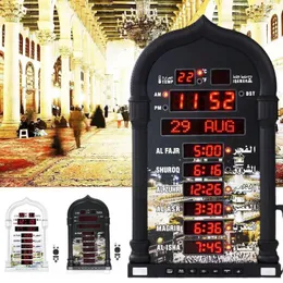 Orologi da tavolo Azan Prega per l'orologio islamico Preghiera LED con telecomando Parete Ramadan Eid Regalo Moschea Digitale EU / T5S6