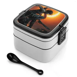 Tomb Raider Bento Box Öğrenci Kampı Kampı Yemek Yemeği Kutuları Lara Croft