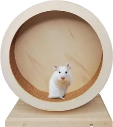 ZOUPGMRHS Hamster Wooden Wheels, Small Pets Silent Running Wheel 8.27" in Diameter, Mute Exercise Spinner Non Slip Hamster Cage Accessories Toys