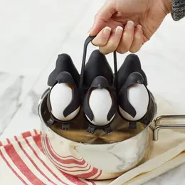 Multifuncional forma de pinguim cozinha rack de armazenamento de ovos fogão de ovo geladeira prateleira de armazenamento ovo fogão acessórios de cozinha