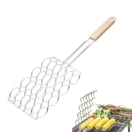 Förkläden Corn Grilling Basket Portable Barbecue Grilling Basket Corn on the Cob Grill Basket For Grilling Outdoor Camping Cooking Fish