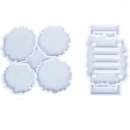 Moldes de cozimento Kit de molde de resina Suporte Moldes de armazenamento Silicone DIY para porta-copos de fundição epóxi para casa