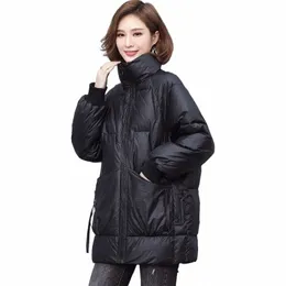 FI Winter Down vadderade jackor Kvinnokläder 2024 Vinter Nya rockar Korean Löst stand-up Collar Parkas Coats FP 343 I8MF#