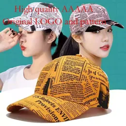 Hot Spring and Autumn New Unisex Newspaper Printed Baseball Street Hip Hop Duck Tongue Hat