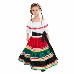 new Campus Event Day of the Dead Play Dres Mexican Ethnic Little Women's Dres Lg Dres Halen Party Costumes c8MX#