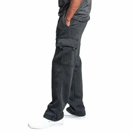 Män Sweatpants LG Pants Loose Sport Fit Jogging Joggers Sweat Pocket Cargo Pants Trousers Plus-Size S-4XL V9RH#