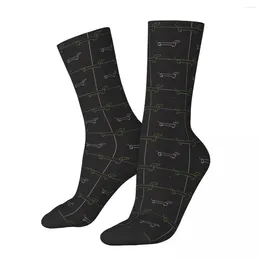 Skarpetki męskie Dachshund Pet Dog Dra Tartan Men Men Nowator Nowator Wiosna Lato Autumn Winter Sockings Prezent