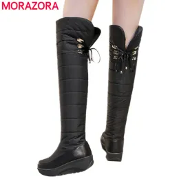 Boots MORAZORA Women boots Shoes Wedges sonw boots Wedges Platform Winter Boots for Women Shoes Waterproof over the knee high boots