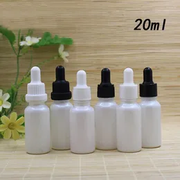 Garrafas de armazenamento 20ml pérola branco vidro conta-gotas garrafa toner água essência umidade líquido óleo soro hialurônico cuidados com a pele embalagem cosmética