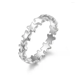 Cluster Rings Five-pointed Star Stackable Stainless Steel Ring Ladies Personality Wear Tail Hand Jewelry