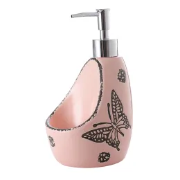 Uppsättningar 580lm Multifunktion Ceramic Liquid Soap Dispenser med svampstols tvållåda för kök badrum lotion flaskan heminredning