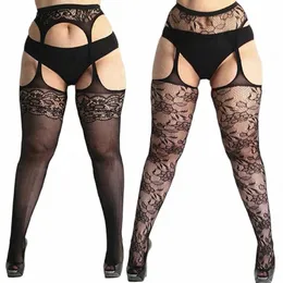 calze sexy in pizzo in pizzo trasparente imbracatura trasparente black sexy gratis out balza di pesce n -slip garter plus size 46am#