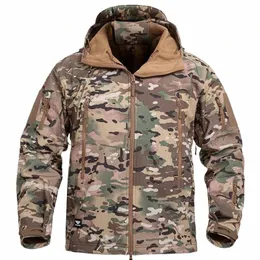 Мужская зимняя флисовая куртка в стиле милитари, теплое тактическое пальто Multicam Soft Shell, мужская камуфляжная водонепроницаемая куртка с капюшоном, высокое качество T5Tu #