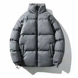 Zimowa menu cabel kurtka vintage ciepłe zamszowe drzemki wiatrówek grube parkas zwykłe męskie kurtki stojak kołnierz męski streetwear s2ig#