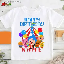 T-shirts Plim Birthday Boys Shirt Childrens Party Shirt Personalized Age Party Childrens Summer Customized Name Preschool Baby Shirt24328