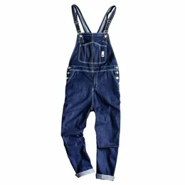 Sokotoo Männer Taschen lose gerade blaue Denim Latzhose Hosenträger Overalls Jeans Overalls e3uZ #