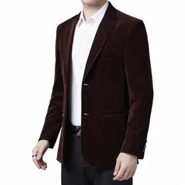 Hoo 2023 Erkekler kadife eğlence blazer bussin slim-fit tek satır çift popo blazer o6ii#