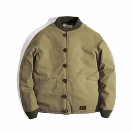 Novos Parkas Masculinos Novo Casaco Quente Cott Jaqueta Engrossada À Prova de Frio Acolchoado Gola Single-breasted Lg Mangas Bolsos Tops 62cu #