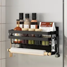 Ganchos adsorção magnética geladeira rack lateral suporte de armazenamento de parede prateleira de toalha de papel de cozinha